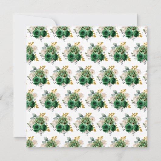 Donkergroen en goud Elegant Bloemen Verjaardagsfee Bedankkaart (Achterkant)