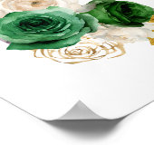 Donkergroen en goud Elegante Bloemen Sweet Sixteen Poster (Hoek)