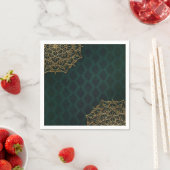 Donkergroen en goud Marokkaanse Arabische nachten  Servet (Insitu)