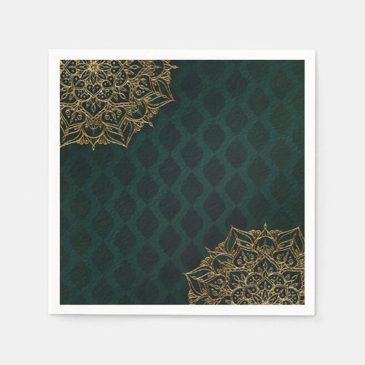 Donkergroen en goud Marokkaanse Arabische nachten  Servet (Voorkant)