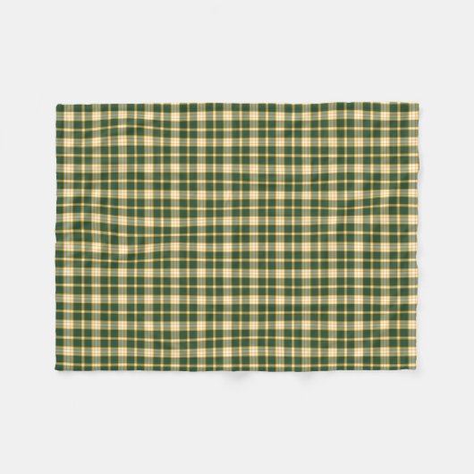 Donkergroen en gouden patroonpatroon fleece deken (Voorkant (Horizontaal))