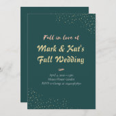 Donkergroen en goudlegant glittery kaart (Voorkant / Achterkant)