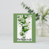 Donkergroen en grijze boter briefkaart (Staand voorkant)