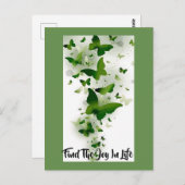 Donkergroen en grijze boter briefkaart (Voorkant / Achterkant)