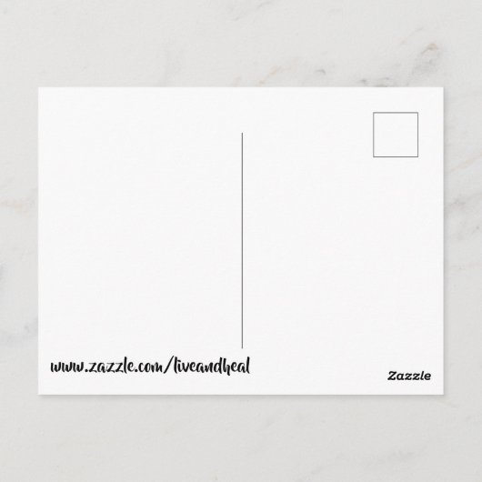 Donkergroen en grijze boter briefkaart (Achterkant)