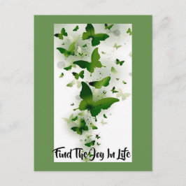 Donkergroen en grijze boter briefkaart