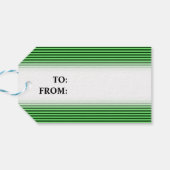 Donkergroen en licht groen Stripes/lijnpatroon Cadeaulabel (Achterkant Horizontaal)