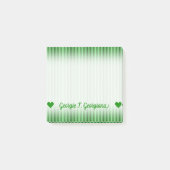 Donkergroen en licht groen Stripes/lijnpatroon Post-it® Notes (Voorkant)