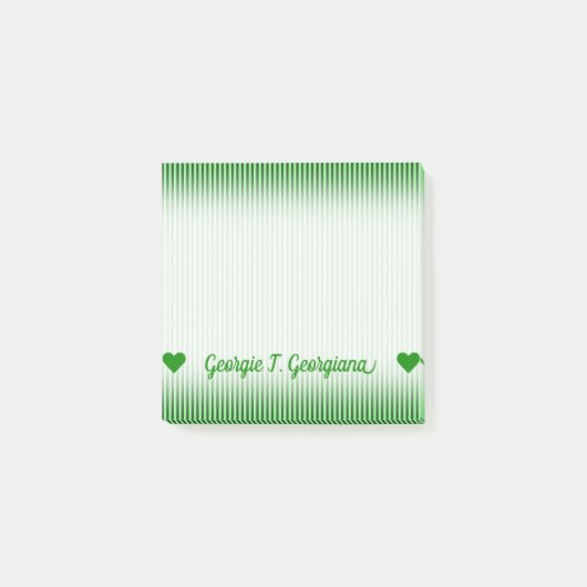 Donkergroen en licht groen Stripes/lijnpatroon Post-it® Notes (Voorkant)
