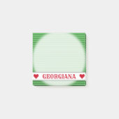 Donkergroen en licht groen Stripes/lijnpatroon Post-it® Notes (Voorkant)