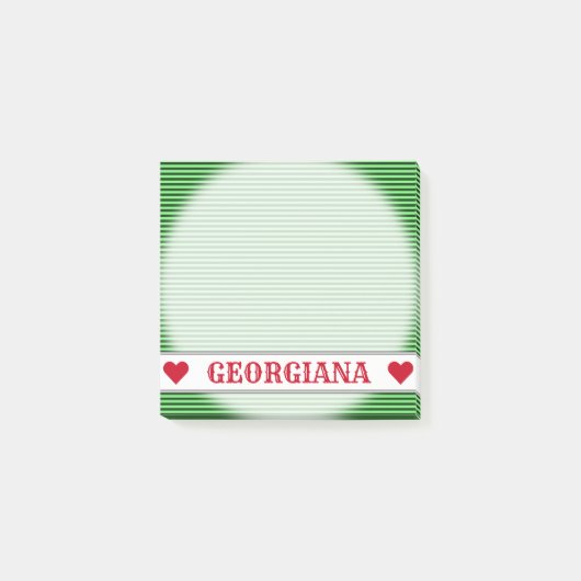 Donkergroen en licht groen Stripes/lijnpatroon Post-it® Notes (Voorkant)