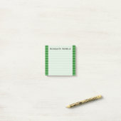 Donkergroen en licht groen Stripes/lijnpatroon Post-it® Notes (Op bureau)