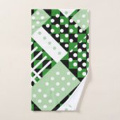 Donkergroen en lichtgroen geruit bad handdoek (Handdoek)