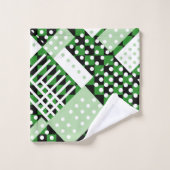 Donkergroen en lichtgroen geruit bad handdoek (Wasdoekje)