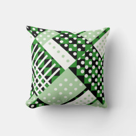 Donkergroen en lichtgroen geruit kussen