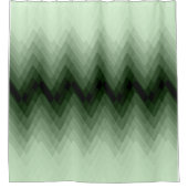Donkergroen en mint zigzag. Worpkussen Douchegordijn (Voorkant)