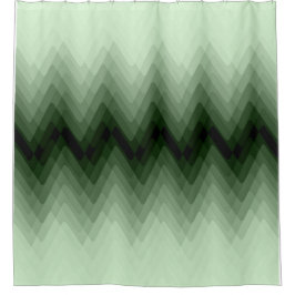 Donkergroen en mint zigzag. Worpkussen Douchegordijn