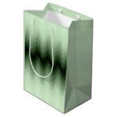 Donkergroen en mint zigzag. Worpkussen Medium Cadeauzakje (Achterkant Gekanteld)