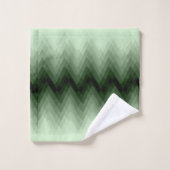 Donkergroen en nertzigzag. bad handdoek (Wasdoekje)