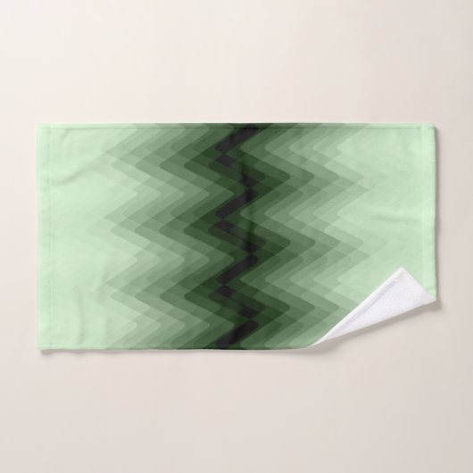 Donkergroen en nertzigzag. bad handdoek (Handdoek)