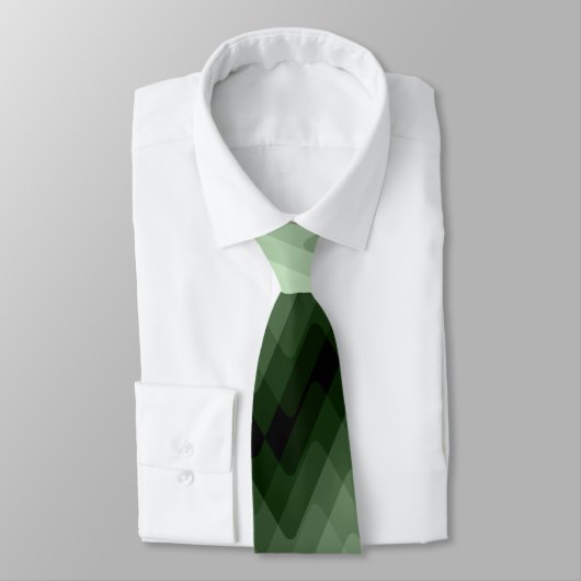 Donkergroen en nertzigzag. stropdas (Gebonden)