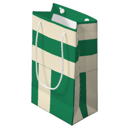 Donkergroen en Off White Strepen Klein Cadeauzakje