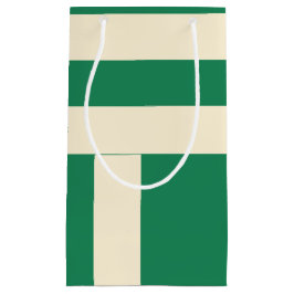 Donkergroen en Off White Strepen Klein Cadeauzakje