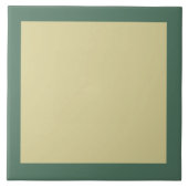 Donkergroen en pastelgeel tegeltje (Voorkant)