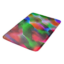 Donkergroen en rood reliëf en diepte badmat