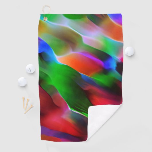 Donkergroen en rood reliëf en diepte golfhanddoek (Insitu)