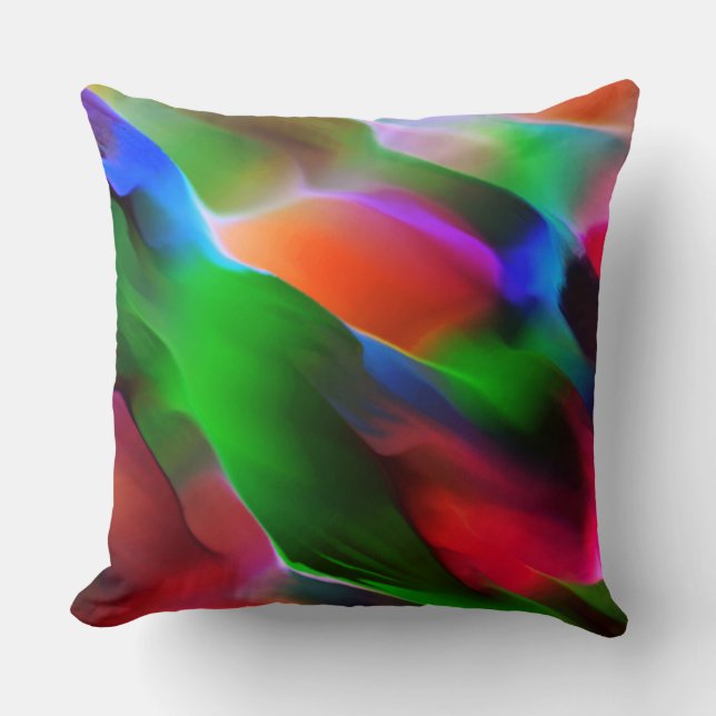 Donkergroen en rood reliëf en diepte kussen (Voorkant)