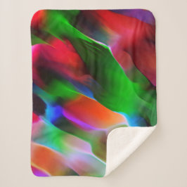 Donkergroen en rood reliëf en diepte sherpa deken