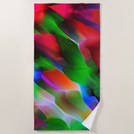 Donkergroen en rood reliëf en diepte strandlaken