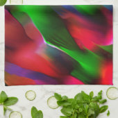 Donkergroen en rood reliëf en diepte theedoek (Gevouwen)