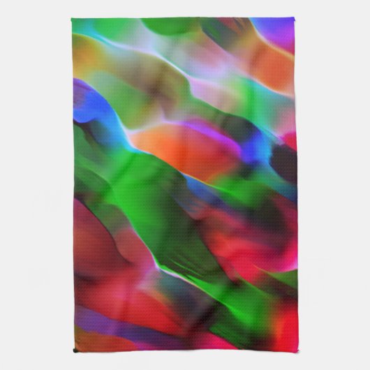 Donkergroen en rood reliëf en diepte theedoek (Verticaal)