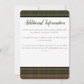 Donkergroen en rood Tartan/weddenschap Kaart (Achterkant)