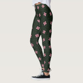 Donkergroen en roze geometrisch patroon leggings (Links)