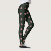 Donkergroen en roze geometrisch patroon leggings (Rechts)