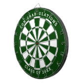 Donkergroen en wit Afstuderen | Aangepaste tekst Dartbord (Voorkant Rechts)