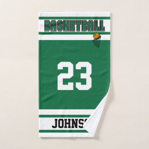Donkergroen en wit 🏀 Basketball Handdoek