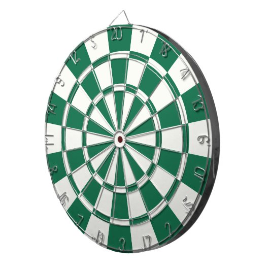 Donkergroen en wit dartbord (Voorkant Rechts)