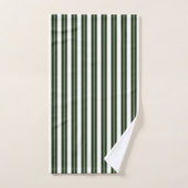 Donkergroen en wit gestreept bad handdoek (Handdoek)