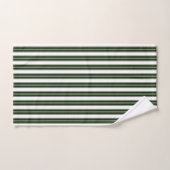 Donkergroen en wit gestreept bad handdoek (Handdoek)
