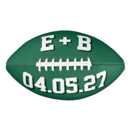 DONKERGROEN EN WIT Huwelijksinitiëlen en datum American Football