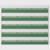 Donkergroen en wit poka dot Stripe Design Cadeaupapier (Vlak)