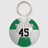 Donkergroen en wit team Voetbal Sleutelhanger (Voorkant)