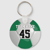 Donkergroen en wit team Voetbal Sleutelhanger (Achterkant)