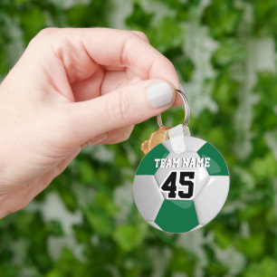 Donkergroen en wit team Voetbal Sleutelhanger