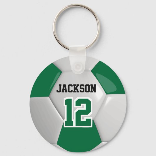 Donkergroen en wit team Voetbal ⚽ Sleutelhanger (Voorkant)