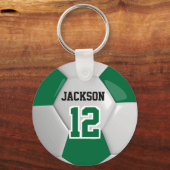 Donkergroen en wit team Voetbal ⚽ Sleutelhanger (Voorkant)